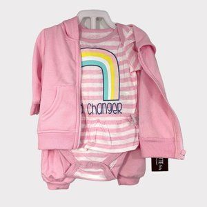 Baby Girl 3pc outfit Nanette Baby 0-3 Months